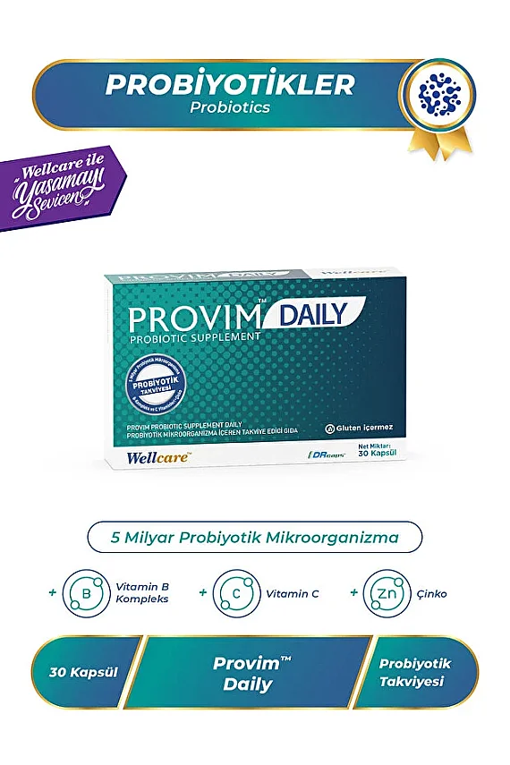 Wellcare Provim Daily Probiyotik Mikroorganizma 30 Kapsül - 1