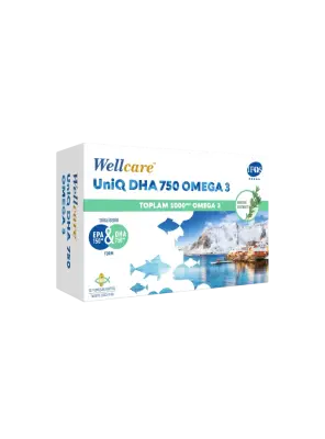 Wellcare UniQ DHA 750 Omega 3 1000mg Balık Yağı 30 Kapsül - Wellcare