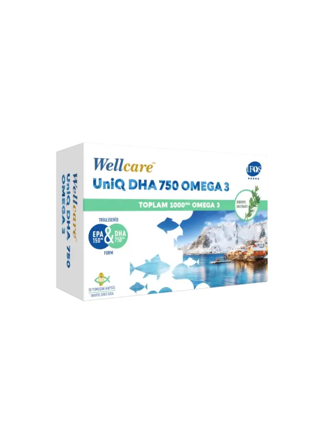 Wellcare UniQ DHA 750 Omega 3 1000mg Balık Yağı 30 Kapsül - 1