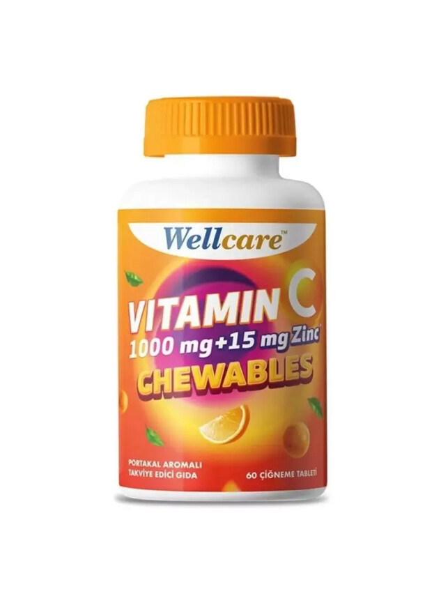 Wellcare Vitamin C 1000 mg + 15 mg Zinc Chewable 60 Tablet - Wellcare