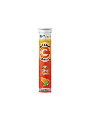Wellcare Vitamin C + Selenyum 55mcg 15 Efervesan Tablet - Wellcare