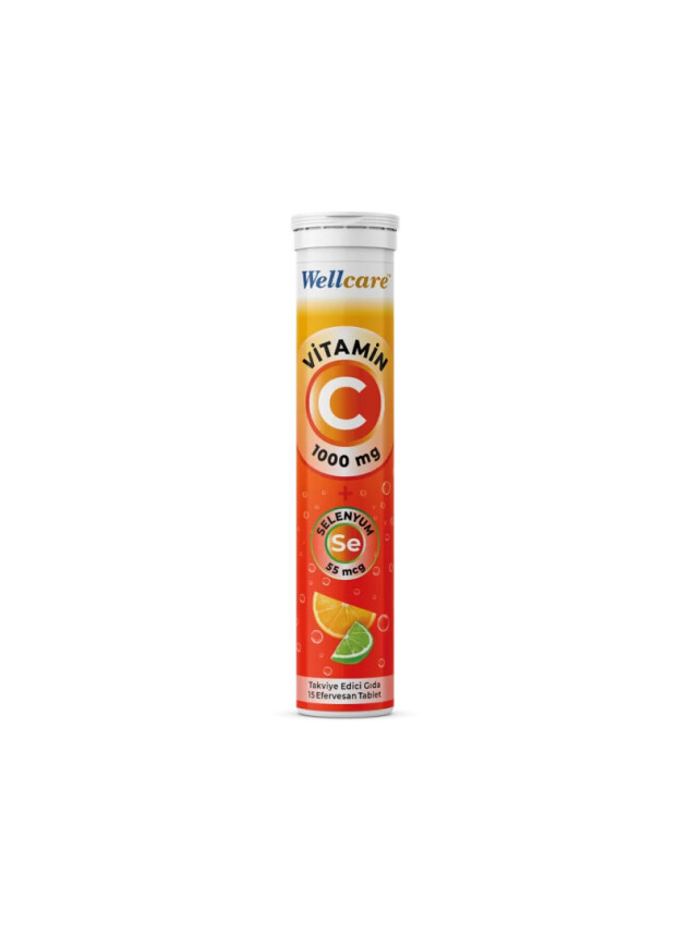 Wellcare Vitamin C + Selenyum 55mcg 15 Efervesan Tablet - Wellcare
