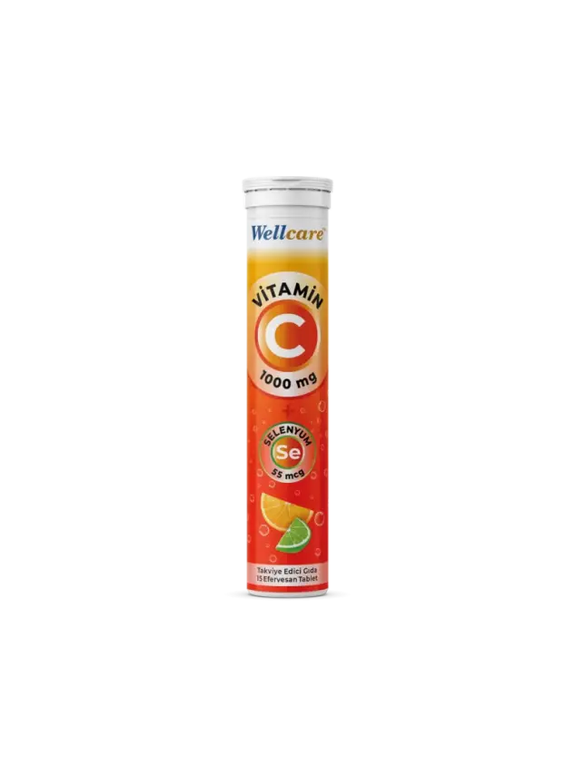 Wellcare Vitamin C + Selenyum 55mcg 15 Efervesan Tablet - 1