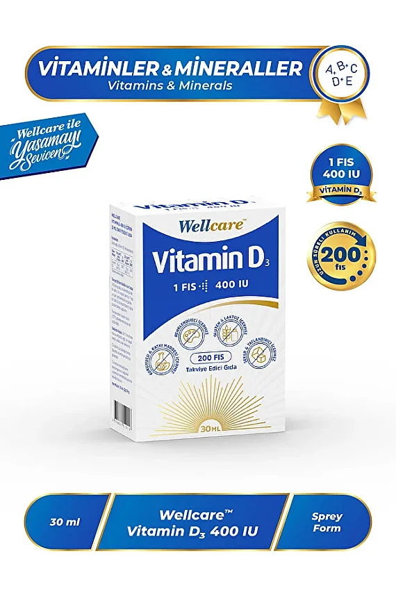 Wellcare Vitamin D3 400 IU 30ml - 1