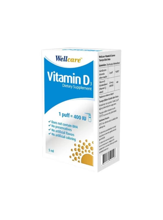 Wellcare Vitamin D3 400 IU 5ml - Wellcare