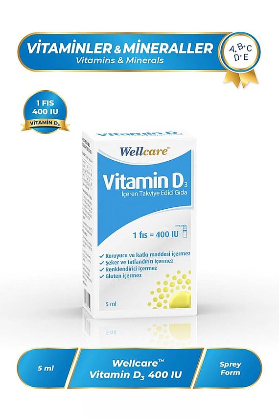 Wellcare Vitamin D3 400 IU 5ml - 1