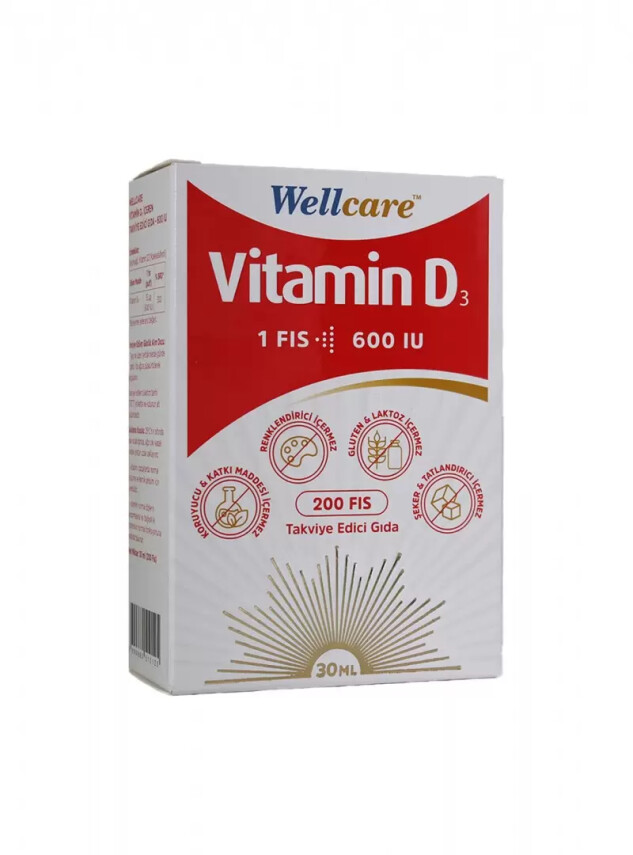Wellcare Vitamin D3 600 IU 30 ml - Wellcare