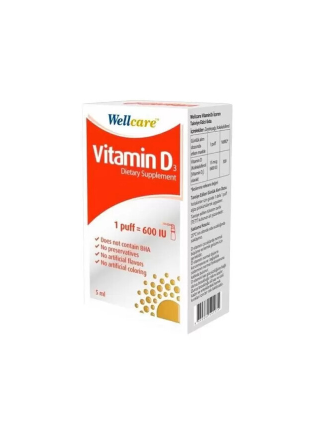 Wellcare Vitamin D3 600 IU 5ml - Wellcare