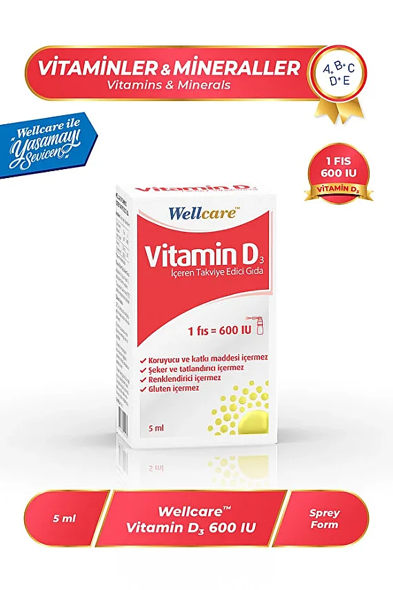 Wellcare Vitamin D3 600 IU 5ml - 1