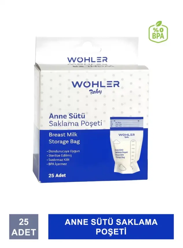 Wohler Baby Anne Sütü Saklama Poşeti 25 Adet - 1