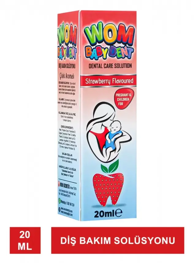 Wom Baby Dent Diş Bakım Solüsyonu - Çilek Aromalı - 20 ml - 1