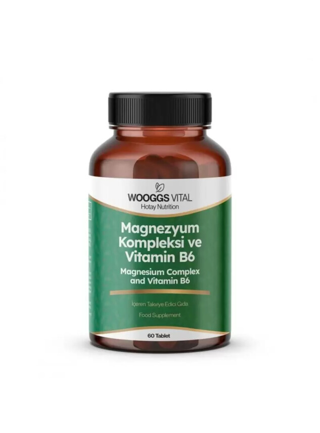 Wooggs Vital Magnezyum Kompleksi ve Vitamin B6 İçeren Takviye Edici Gıda 60 Tablet - Hoda Pharma