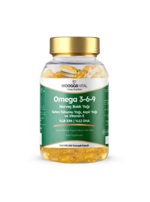 Wooggs Vital Omega 3-6-9 Takviye Edici Gıda 1300mg 200 Yumuşak Kapsül - 1