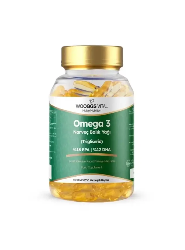 Wooggs Vital Omega 3 Takviye Edici Gıda 1300mg 200 Yumuşak Kapsül - 1