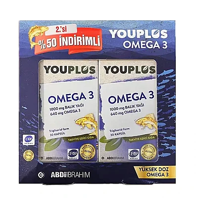 YouPlus 1000 mg Omega-3 2x30 Kapsül - Abdi İbrahim