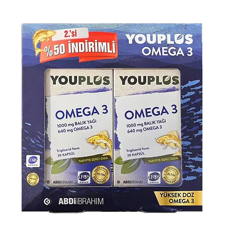 YouPlus 1000 mg Omega-3 2x30 Kapsül - 1