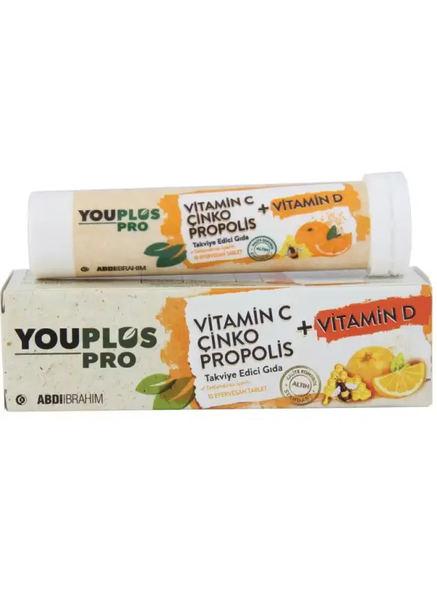 Youplus Pro Vitamin C & D & Çinko & Propolis 15 Efervesan Tablet - 1