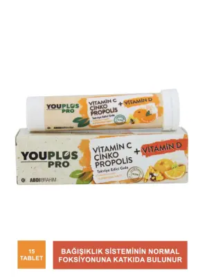 Youplus Pro Vitamin C & D & Çinko & Propolis 15 Efervesan Tablet - 2