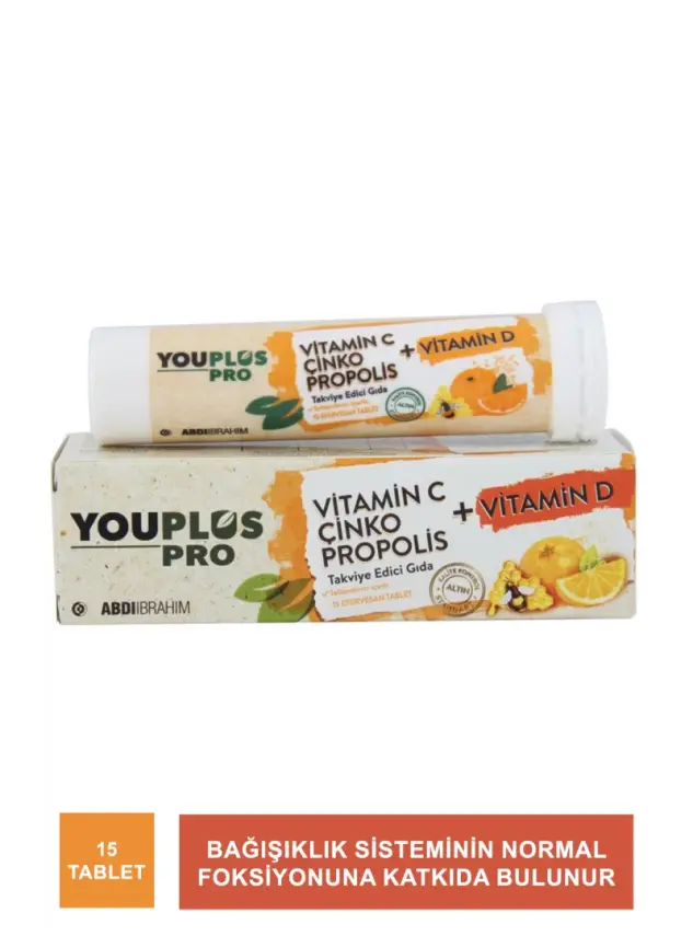 Youplus Pro Vitamin C & D & Çinko & Propolis 15 Efervesan Tablet - 2