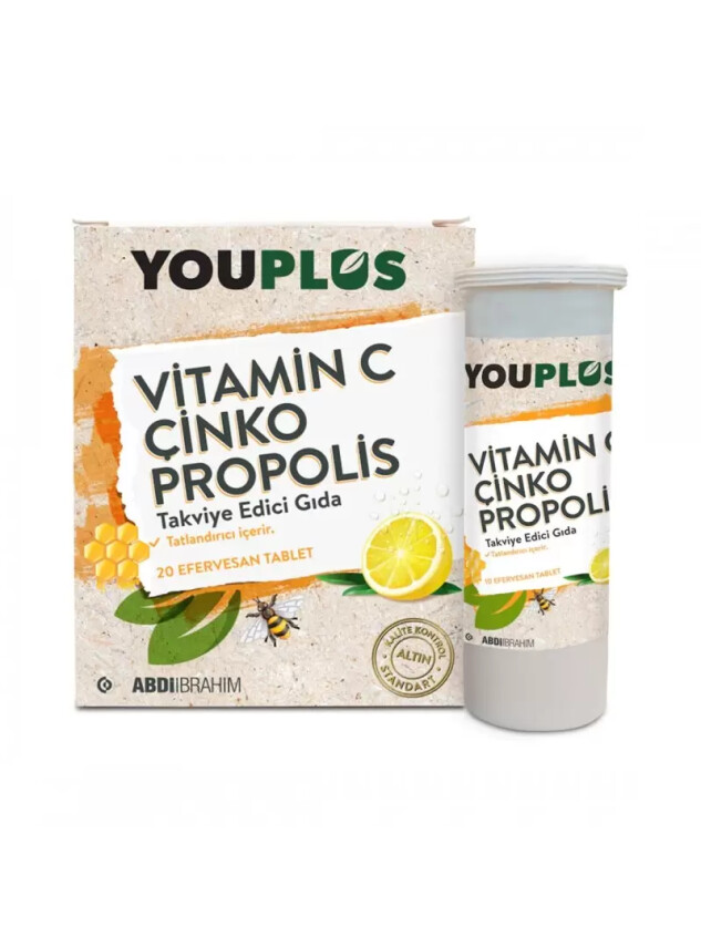 Youplus Vitamin C Çinko Propolis 20 Efervesan Tablet - Abdi İbrahim