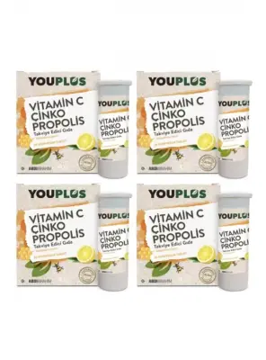 Youplus Vitamin C Çinko Propolis 20 Efervesan Tablet X 4 ADET - Abdi İbrahim