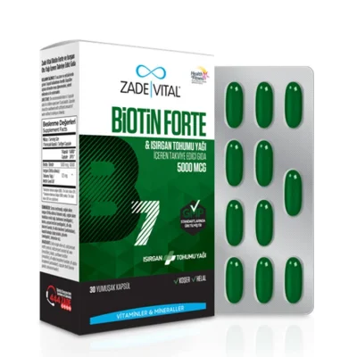Zade Vital Biotin Forte B7 Isırgan Tohum Yağı 30 Kapsül - 1