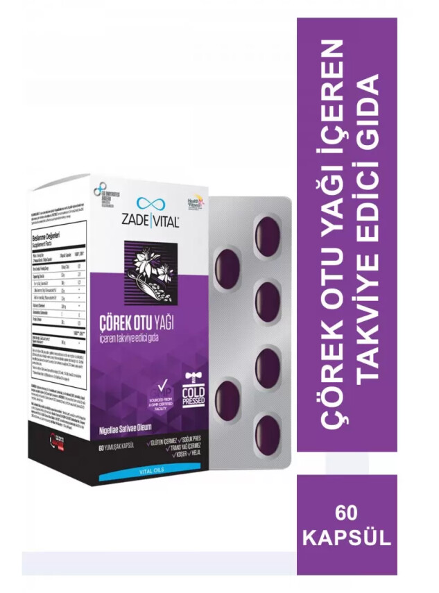 Zade Vital Çörek Otu Yağı 60 Kapsül - Zade Vital