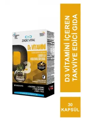 Zade Vital D3 Vitamini 30 Kapsül - Zade Vital