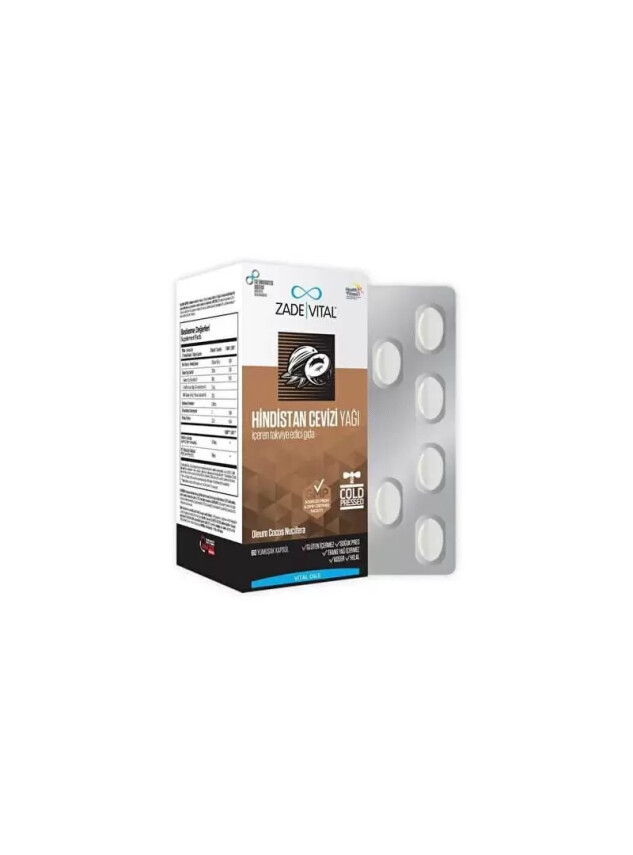 Zade Vital Hindistan Cevizi Yağı 60 Kapsül - Zade Vital