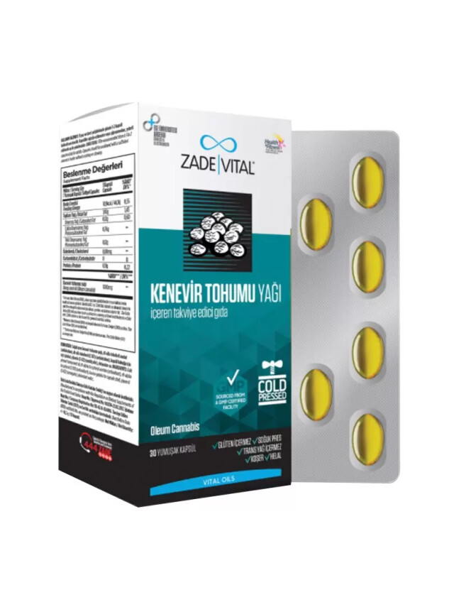 Zade Vital Kenevir Tohumu Yağı 30 Kapsül - Zade Vital