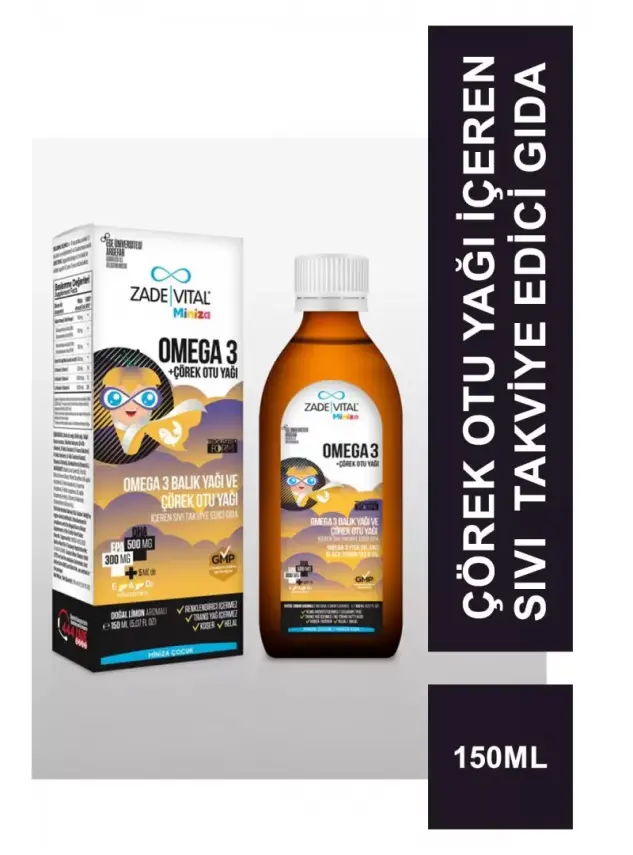 Zade Vital Miniza Omega 3 + Çörek Otu Yağı 150 ml - 1