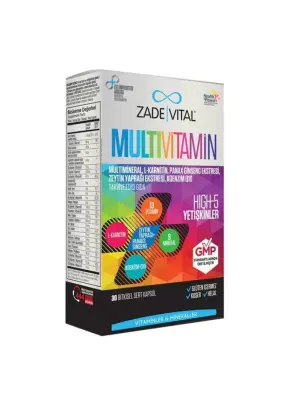 Zade Vital Multivitamin Takviye Edici Gıda 30 Bitkisel Kapsül - Zade Vital