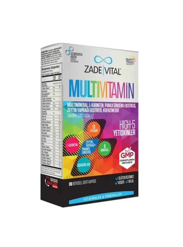 Zade Vital Multivitamin Takviye Edici Gıda 30 Bitkisel Kapsül - 1