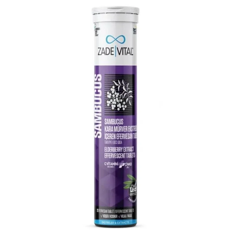 Zade Vital Sambucus Nigra - Kara Mürver - 20 Efervesan Tablet - 1