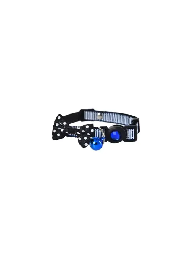 Zampa Bowty Çıngıraklı Papyonlu Kedi Boyun Tasması Siyah 1x32 Cm - 1