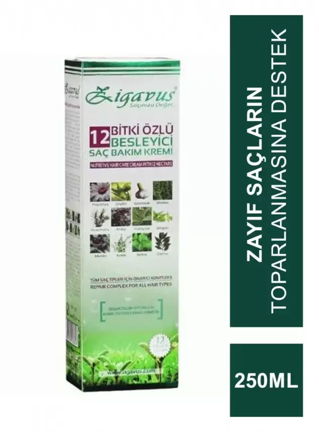 Zigavus 12 Bitki Özlü Saç Bakım Kremi 250ml - 2