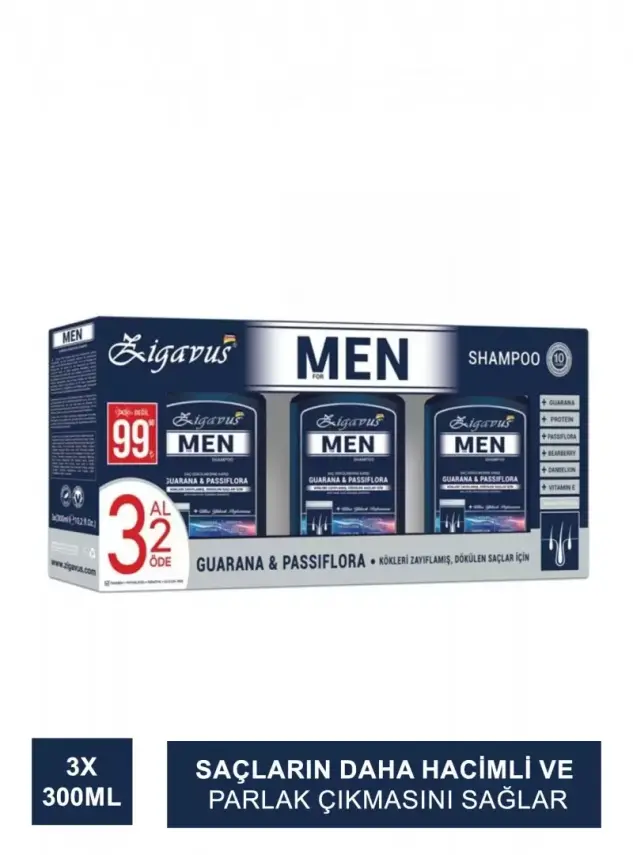 Zigavus Erkekler İçin Saç Dökülme Karşıtı Şampuan 300 ml 3 Al 2 Öde - 2
