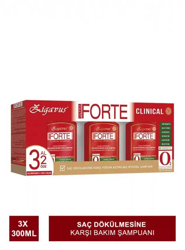 Zigavus Forte Clinical Saç Dökülmesine Karşı Bakım Şampuanı 3 al 2 Öde - Yağlı Saçlar -Serum Hediyeli - - 2