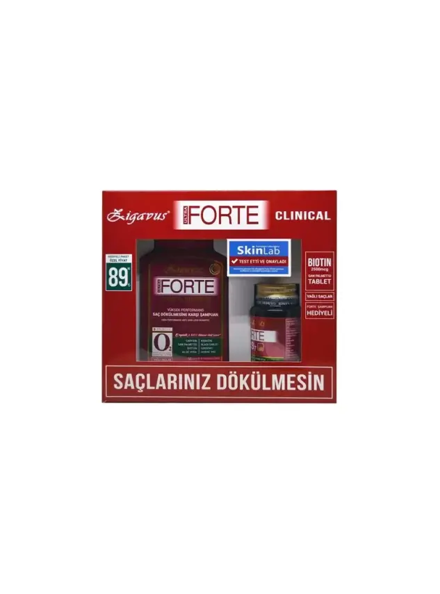 Zigavus Forte Clinical Şampuan Kuru / Normal Saçlar 300 ml - Biotin&Saw Palmetto 30 Tablet Set - 1