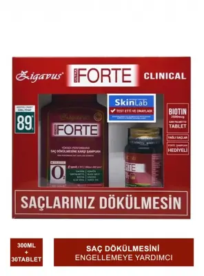 Zigavus Forte Clinical Şampuan Yağlı Saçlar 300 ml - Biotin&Saw Palmetto 30 Tablet Set - 2