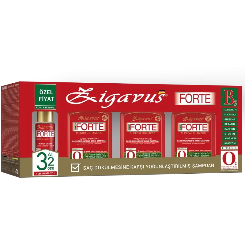 Zigavus Forte Saç Dökülmesine Karşı Şampuan - Kuru Ve Normal Saçlar - 300 ml 3 Al 2 Öde - 1