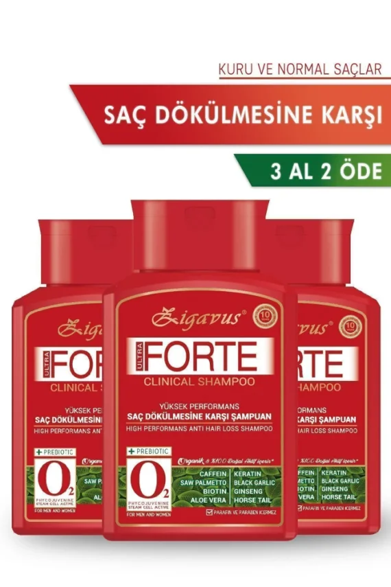 Zigavus Forte Saç Dökülmesine Karşı Şampuan - Kuru Ve Normal Saçlar - 300 ml 3 Al 2 Öde - 1